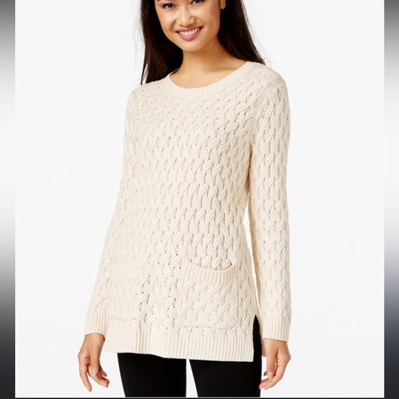JEANNE PIERRE Sweaters - Jeanne Pierre 100% Cotton Cable Fisherman Style Sweater size large